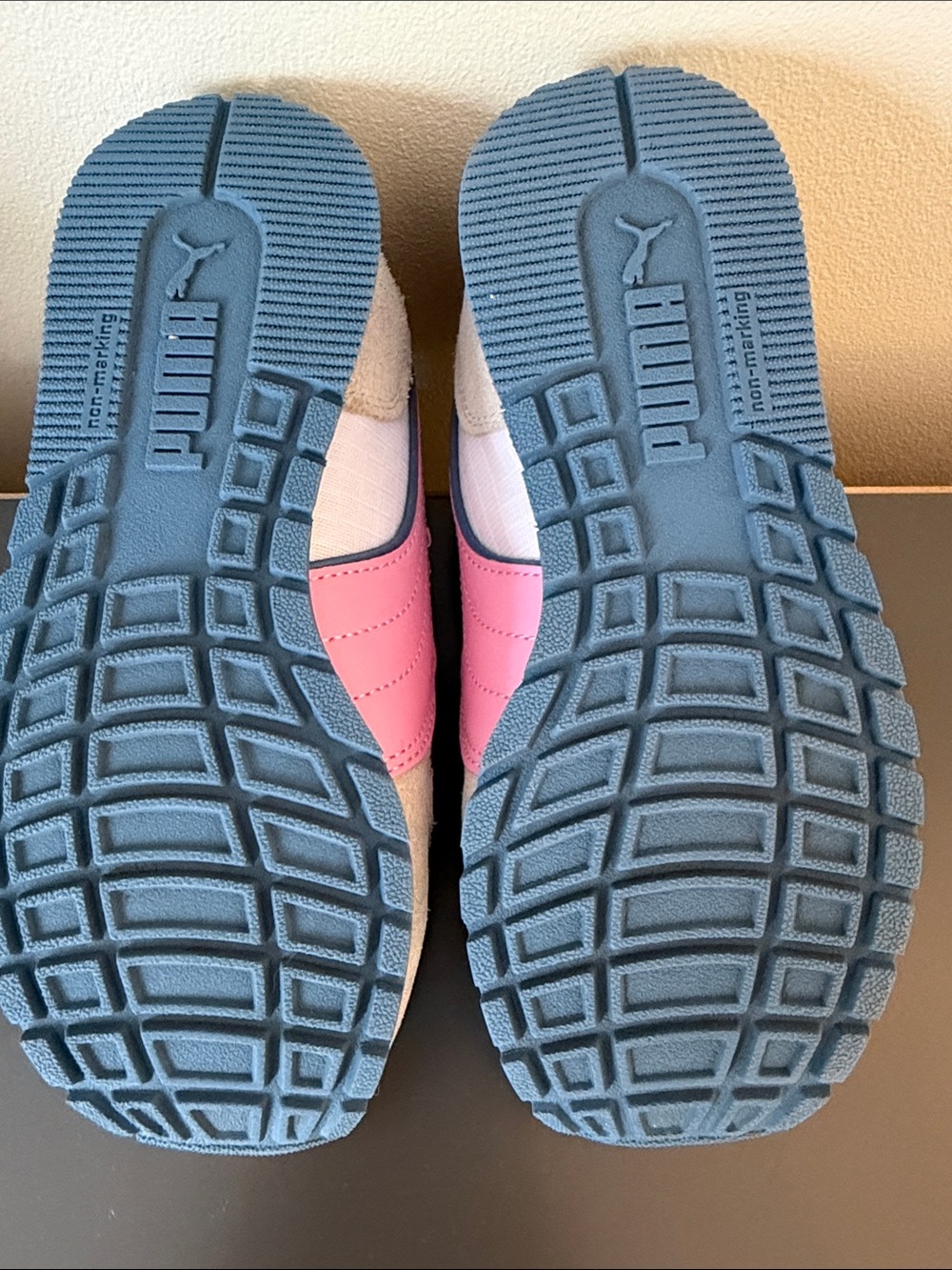 Girls Puma Kids Sneakers in Pink, Cream and Blue Accent - Picture 4 of 4